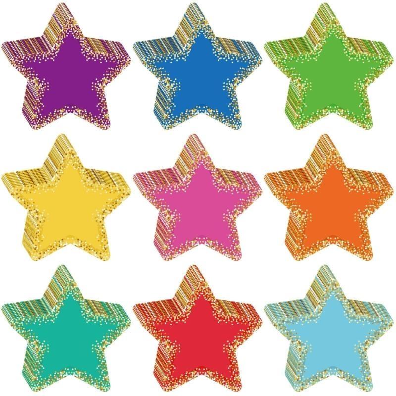 W89C 108Pcs Star Paper Cutouts for Classroom Bulletin Board Wall Decoration 5.5Inch
