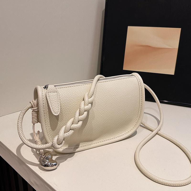 

Женская маленькая сумка с высоким чувством стиля женская новая модная простая маленькая сумка универсальная сумка-седло белый