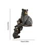 Christmas Black Bear Figurines Resin Miniature Art Craft for Bedside Tabletop