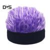Novelty Fake Hair Visor Hat for Men Adjustable Spiked Wig Hat with Peaked Short Hair Street Hip Hop Hat for Festivals Parties