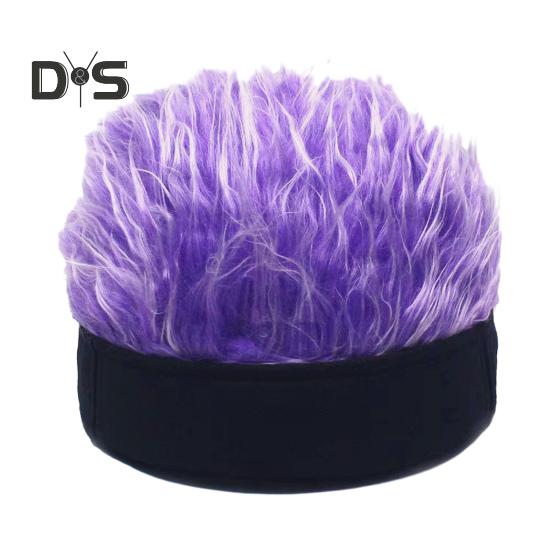 Novelty Fake Hair Visor Hat for Men Adjustable Spiked Wig Hat with Peaked Short Hair Street Hip Hop Hat for Festivals Parties