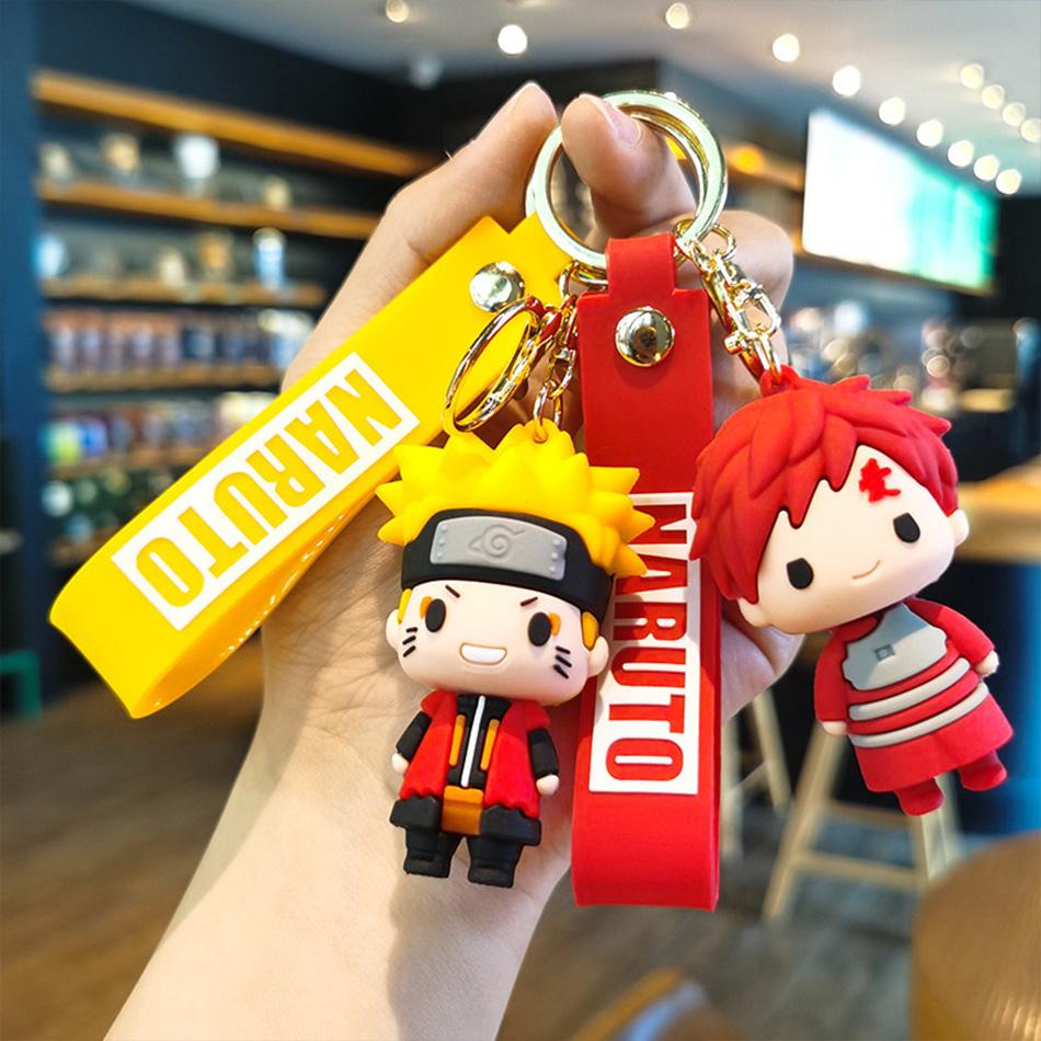 Chaveiro Anime Naruto Joia da Moda Figura de Desenho Animado 7CM Porta-Chaves de PVC Figuras de Ação Uzumaki Kakashi para Homens Mulheres Pingente de Bolsa