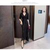 Schwarzes Abendkleid Damen High-End Light Luxury Nische Bankett Gastgeber Pailletten Fischschwanzkleid