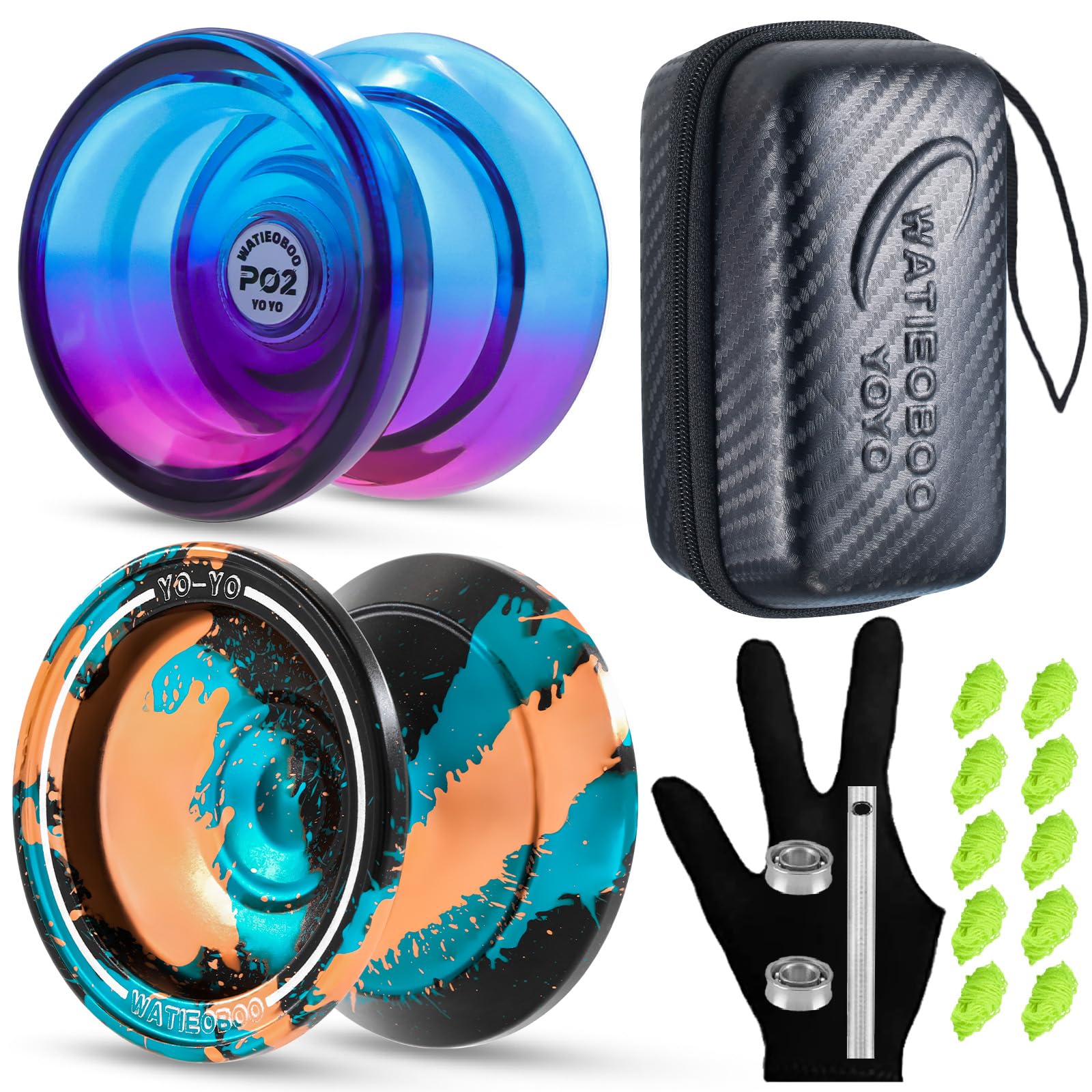

WATIEOBOO Йо-йо Подходит для всех, от новичков до профессиональных игроков. Оно имеет двойной металл и пластик ПК, позволяя вам переключаться между