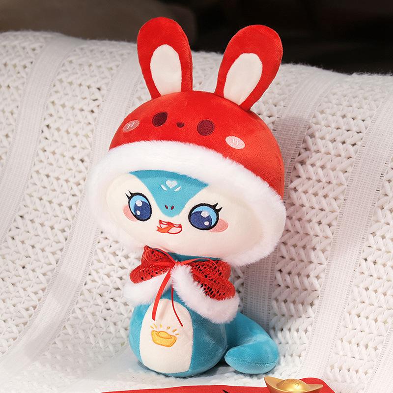 

Год Змеи талисман благоприятная змея кукла плюшевая игрушка дух Нового года Фува малыш год рождения зодиакальная кукла подарок 20cm синий