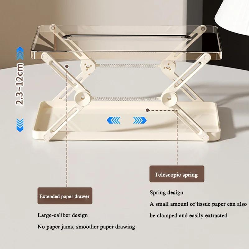 Lifting Tissue Box Foldable Paper Storage Box Creative Spring Paper Box Living Room Bedroom Restaurant Household Small Tool