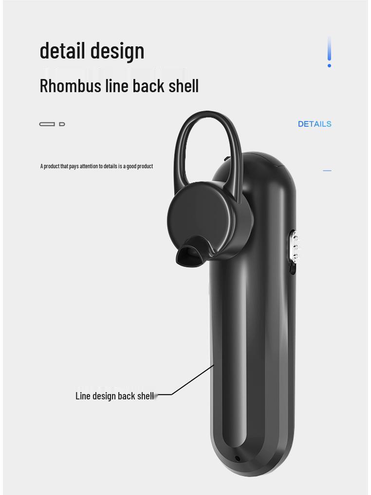 New Wireless Single Ear Bluetooth Headset with Digital Display and Ear Hook, Long Standby, Universal Compatibility.