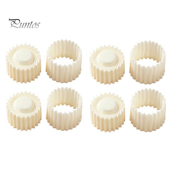 Mini-Teigformwerkzeug 2-in-1 Runde Mondkuchenform, Doppelseitige Gebäckpresse mit Muschelrand und Küchenbackwerkzeuge Spiralprägung für DIY