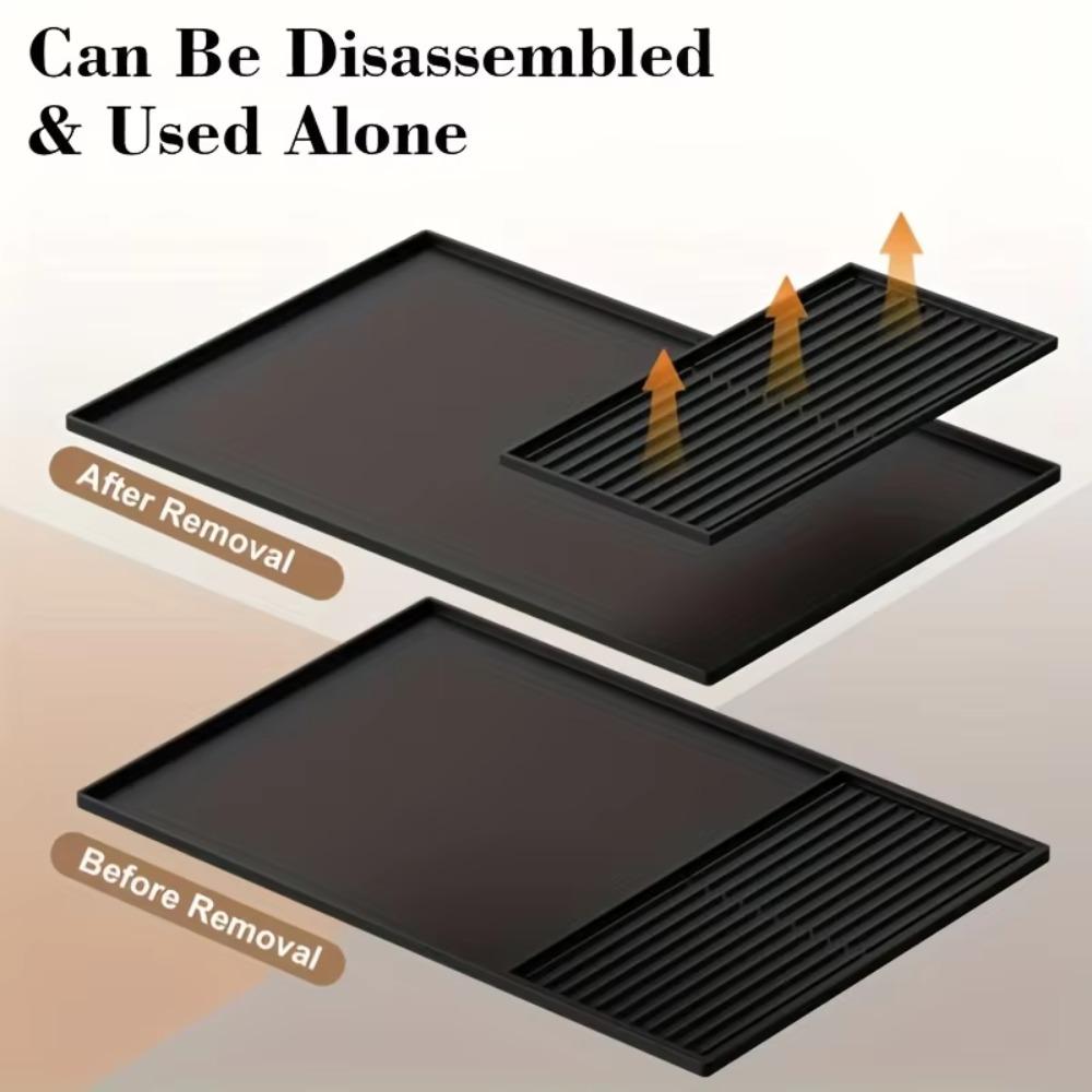 2 In 1 Silicone Coffee Machine Mat Non-Slip Bar Mat Household Countertop Protector Mat  Kitchen