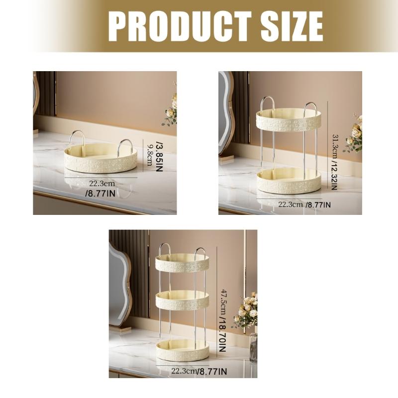 360 Degree Rotating Storage Tray Cosmetic Accessories Organiser Kitchen or Bathroom Organization Solution
