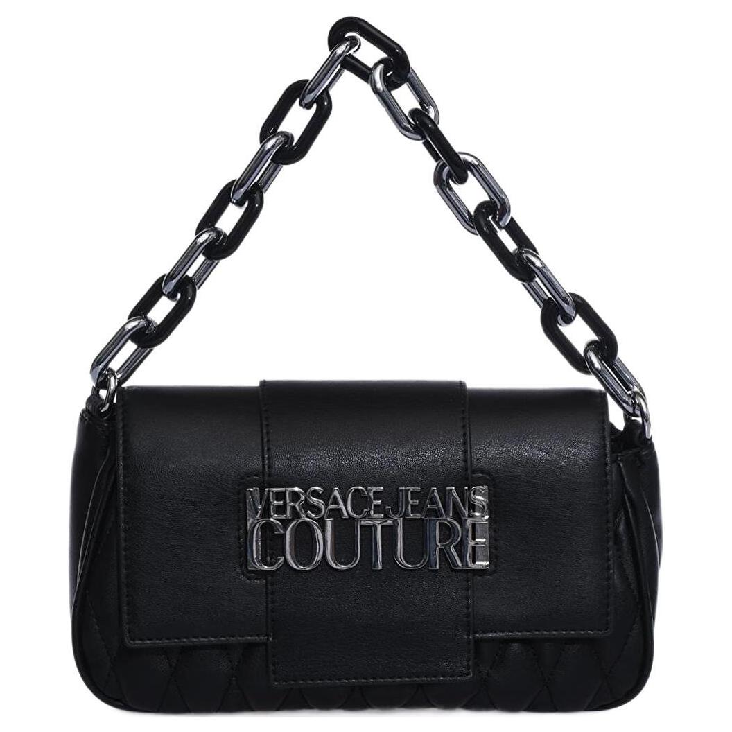 

Versace Jeans Couture Solid Color Letter Logo Flap Adjustable Shoulder Strap Leather Chain Bag Women handbags Black 74VA4BB1-ZS409-899 Basic Set (Bag+Dust Bag)