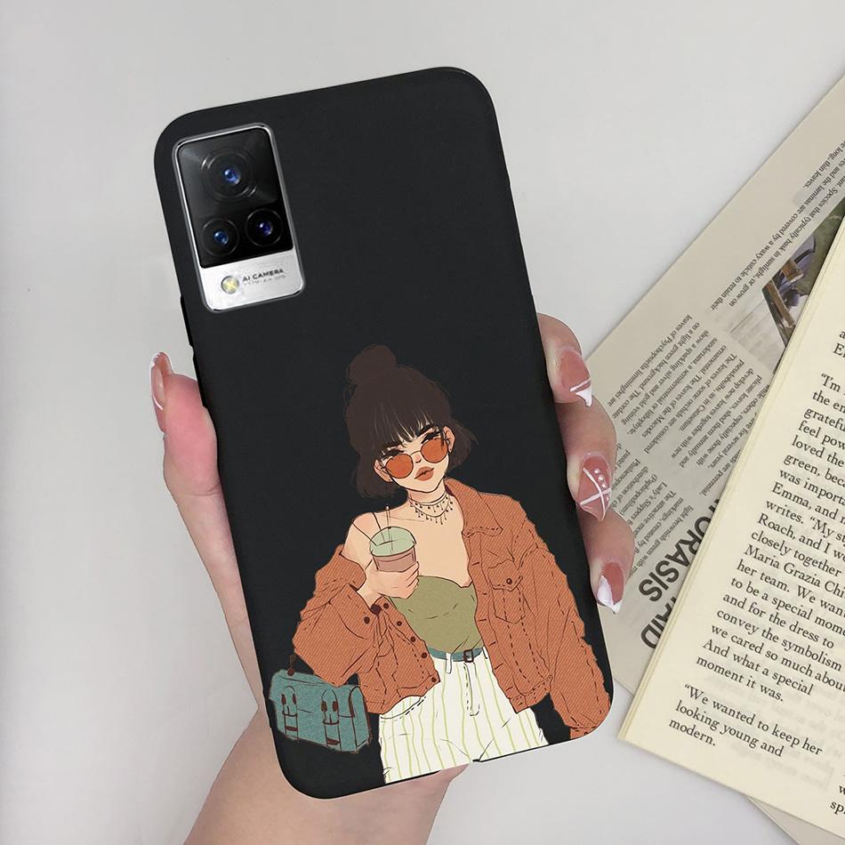 For Vivo V21 Case V2066 V2050 Soft Silicone Cute Painted Cover For Vivo V21E V 21 4g 5g Phone Cases Shockproof Bumper Slim Funda