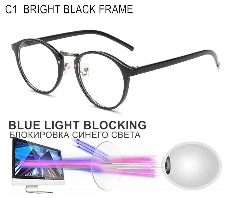 

Очки для коррекции близорукости, по рецепту, для мужчин и женщин, с круглой оправой, фотохромные или блокирующие синий свет линзы, корректирующие очки F632 -75(-0.75)