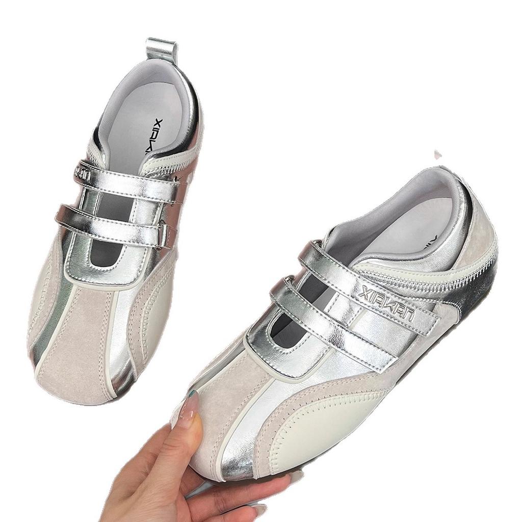 Ruoji's New Inner Height Increase of 3cm Velcro Hollow Sports Mary Jane Shoes Women's Summer Versatile Casual Moral Training Shoes