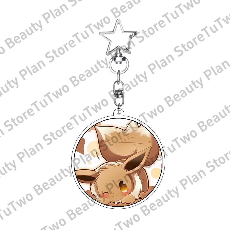 Girly Heart Acrylic Anime Sylveon Espeon Glaceon Eevee Cartoon Keychain Key Chains Keyrings Jewelry Fans Gifts Accessories Toys