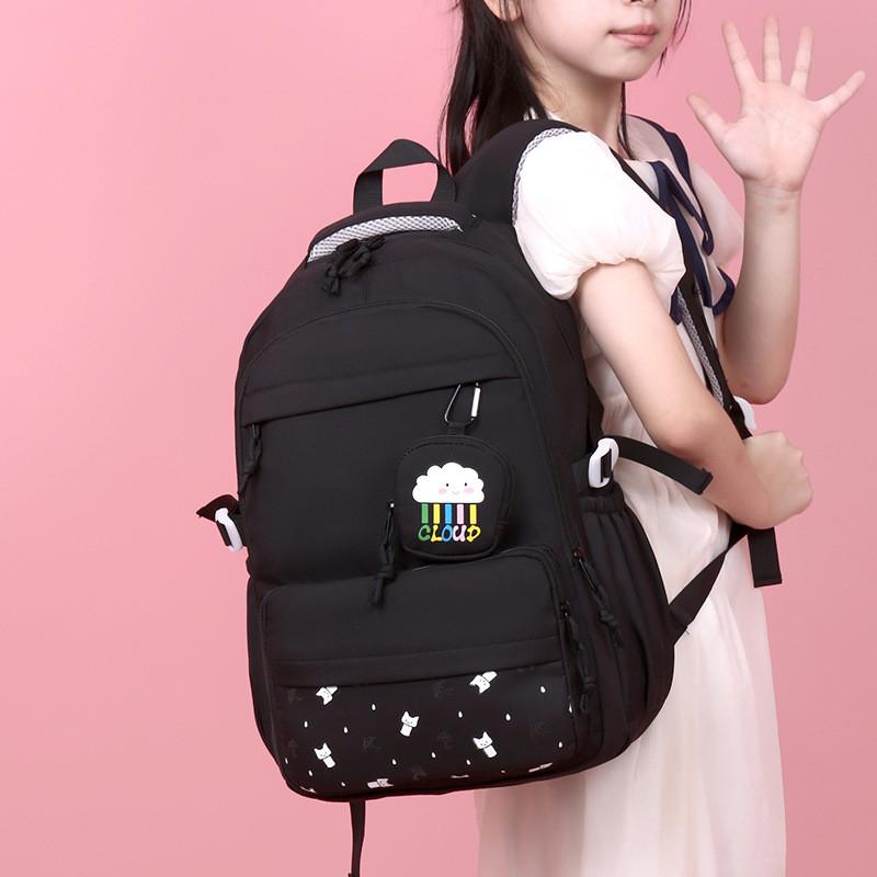 Lightweight Large Capacity School Backpack For Girls Stylish Casual Design For 3-6 Grades