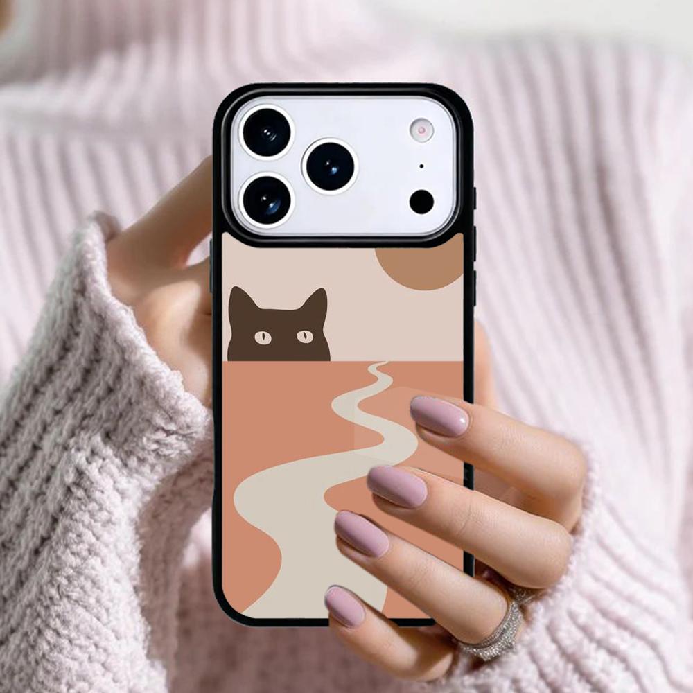 Abstract Cat Mount Fuji Japan Landscape Phone Case For Apple iPhone 17 Air 16E 15 14 Plus 13 12 11 Pro Max Mini Funda Cover