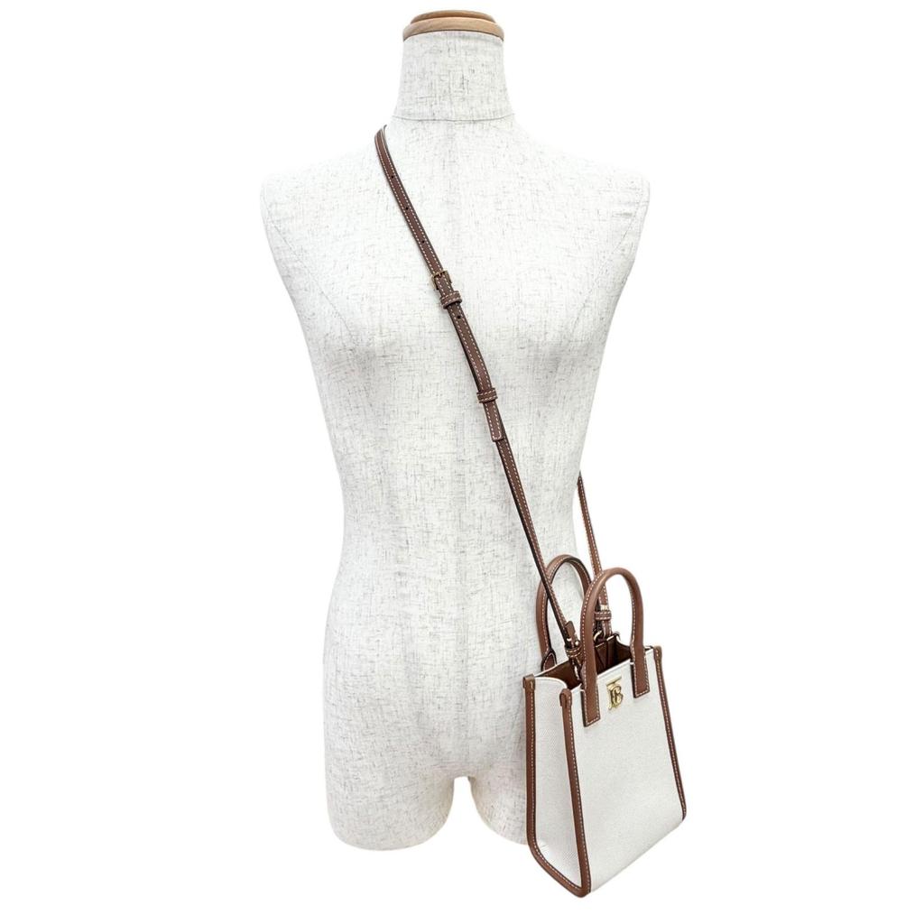 Pristine BURBERRY Shoulder Bag Micro Francis TB Tote Bag Canvas 8052460 Used