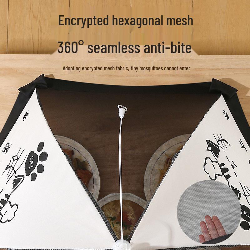 Large Foldable Food Cover - Dustproof, Insectproof, Flyproof, New Style Umbrella for Dining Table