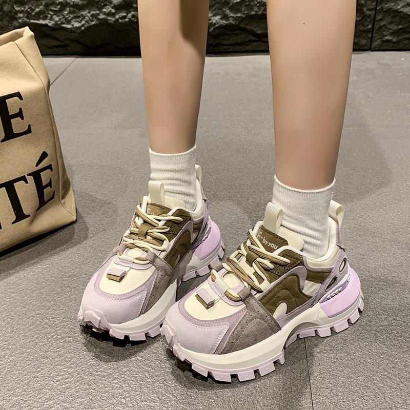 European products popular sports color matching dad shoes women's 2025 spring and autumn new models show feet small versatile casual Forrest Gump s