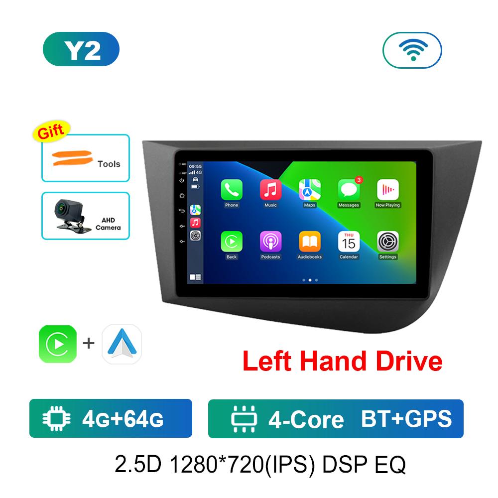 9 Inch Left Hand Drive GPS Navigation Android OS for Seat Leon 2 2005 - 2012 4G DSP Stereo Car Radio Multimedia Player WiFi BT