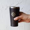 Dolce Duo Pair of Beer Stainless Vacuum Double Traditional Japanese Tumblers, 350ml, Steel, Insulated, Walled, Pattern, Gray/Silver (No Packaging,