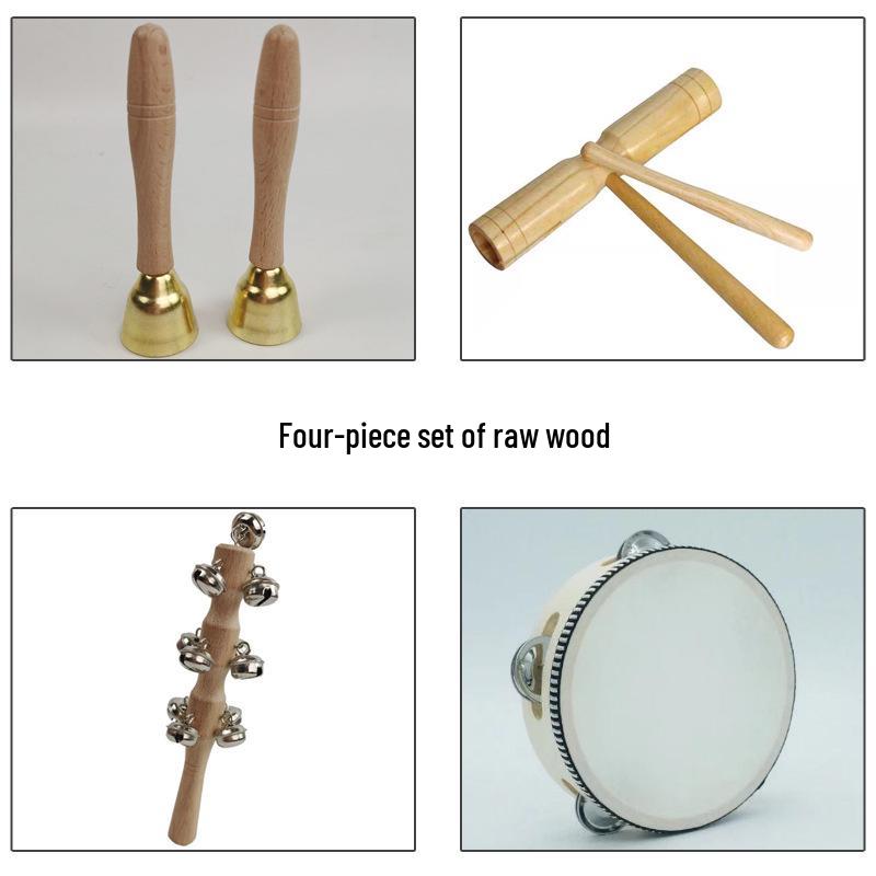 Kindergarten Percussion Set: Triangle, Handbell, Shaker, Maracas, and Orff Instruments