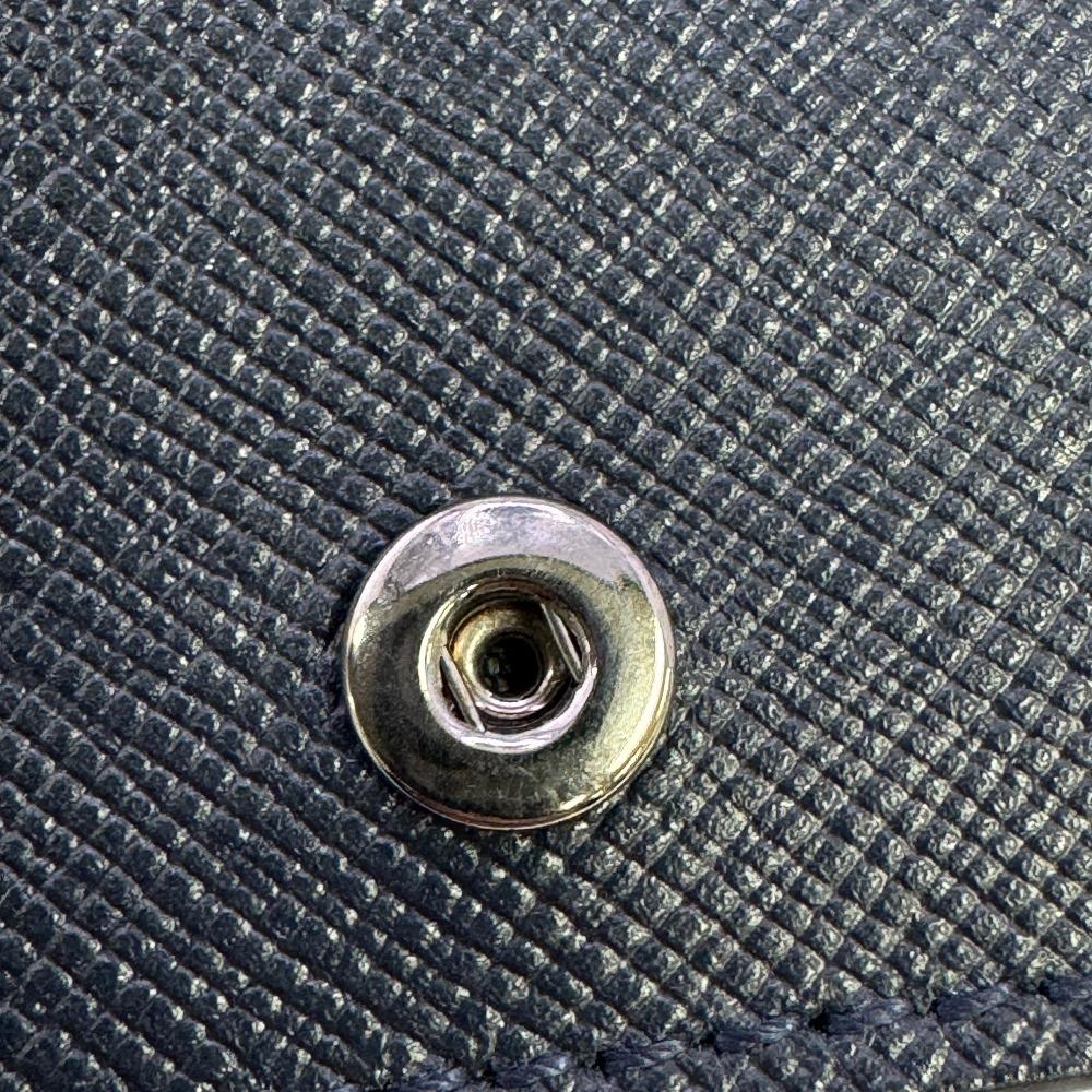 JIMMY CHOO name card holder logo leather Card Case Navy leather Used