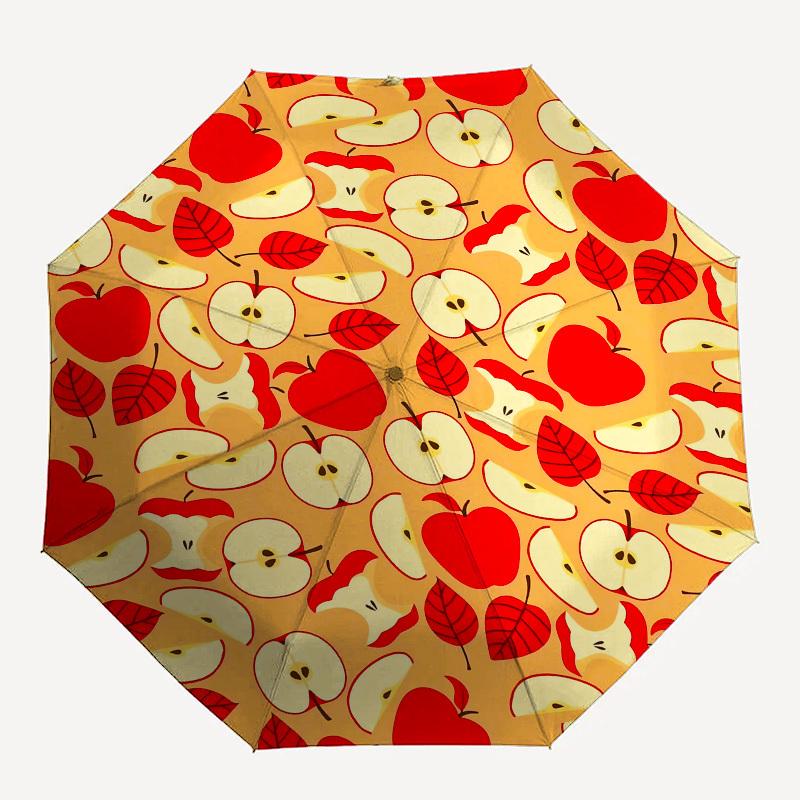 1pc Apple Slices Pattern Umbrella with Plastic Handle,Suitable for All Seasons Home Travel Outdoor UmbrellaPT266