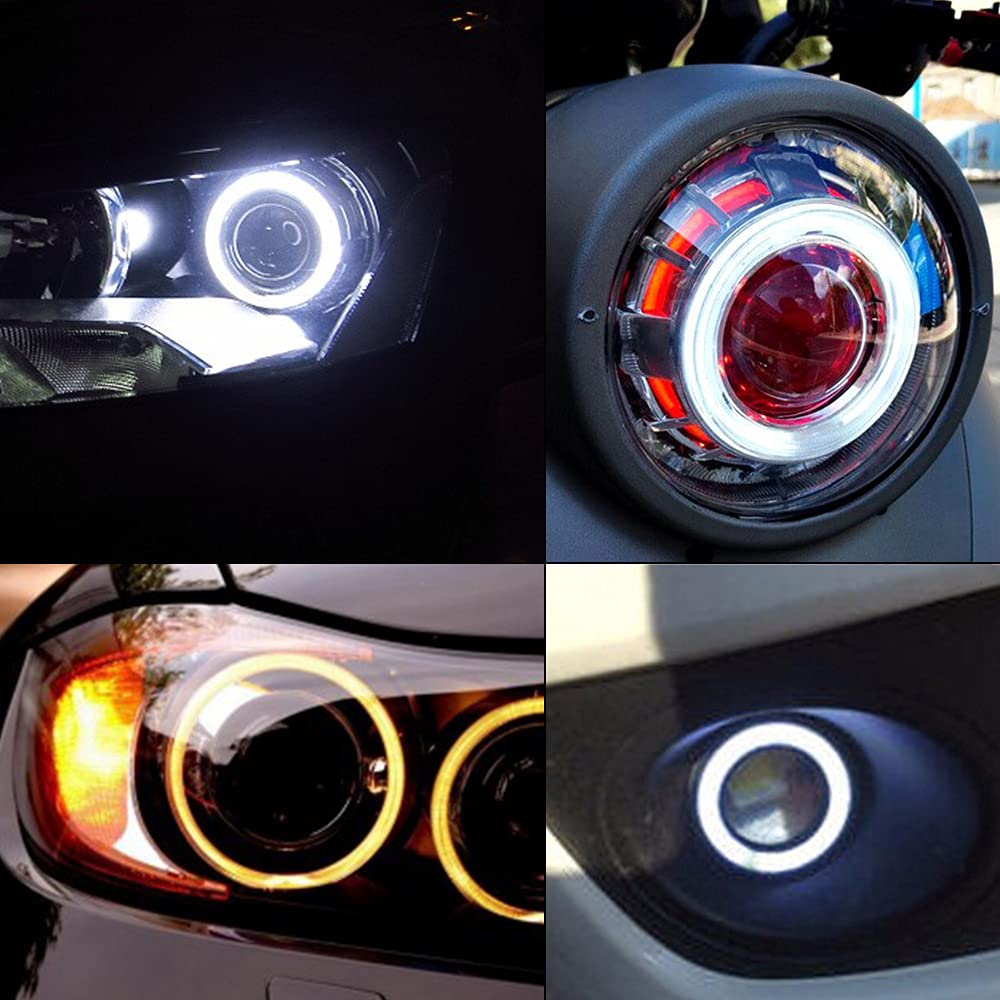 Squid Ring, 2.4 Inches (60 Mm), White + Amber Switching, Headlight, Fog Light, Ballast, DC , Set of 2