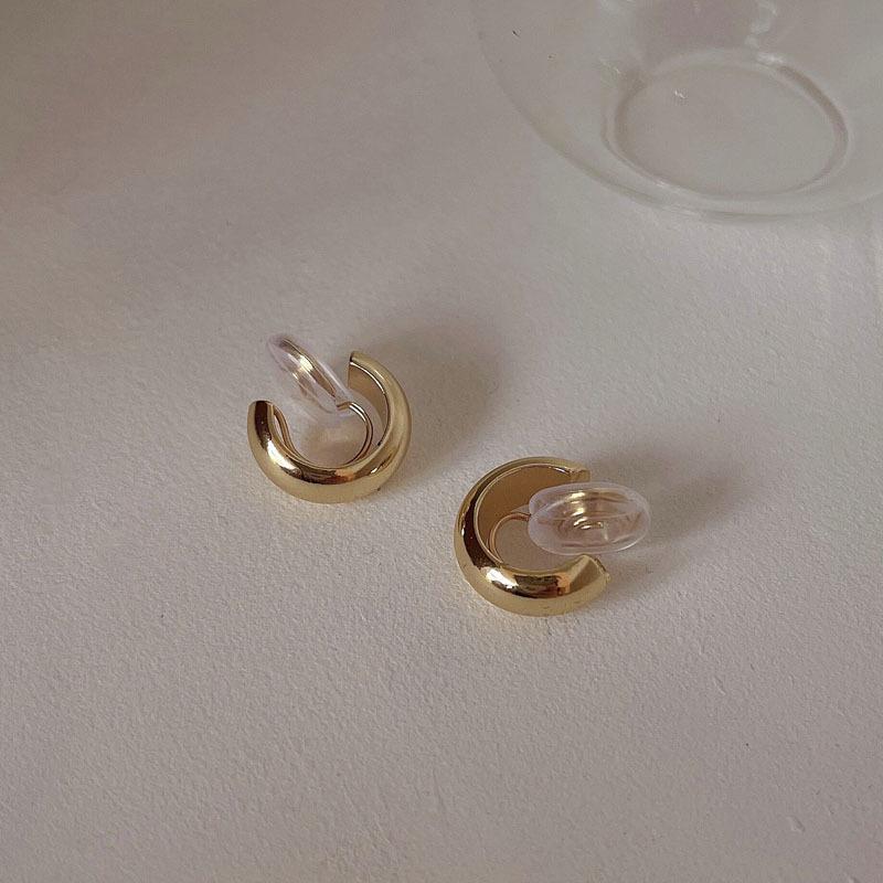 Cercei metalici sensibili pentru urechi, cu cerc: Manșete retro pentru urechi fără piercing pentru femei