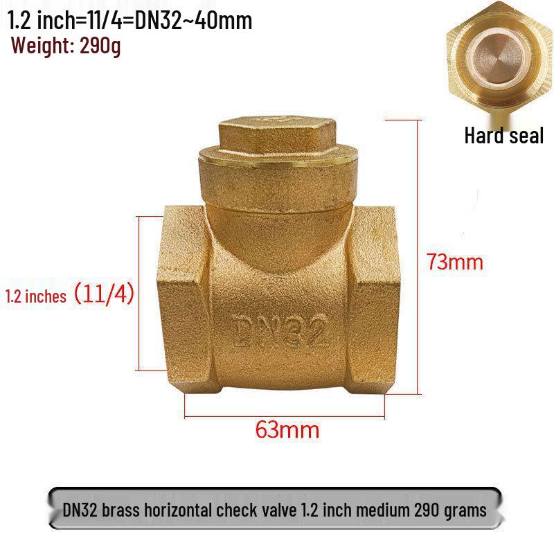 All-Copper Horizontal Check Valve for Water Pumps: 1/2", 3/4", 1" Sizes (DN15, 20, 25)