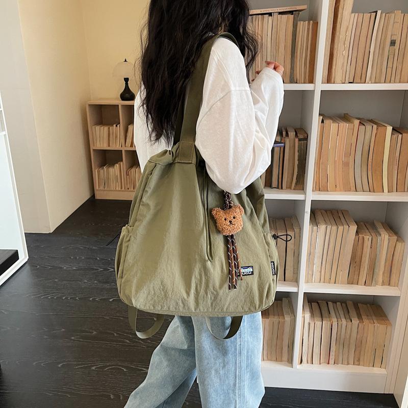 Tote Bag Women's Drawstring Backpack Large Capacity Lightweight Commuter Portable Shoulder Bag