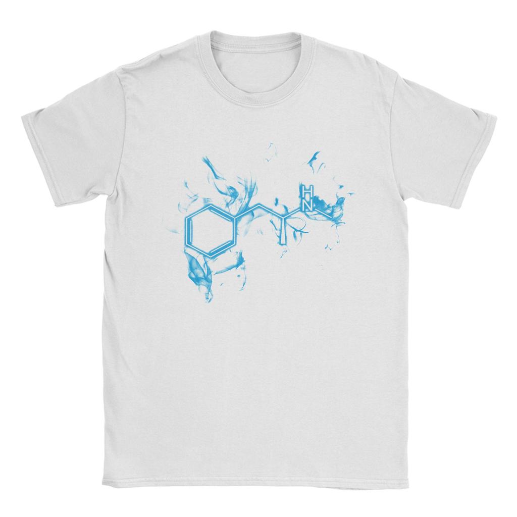 Blue Meth C10H15N T Shirt Men's 100% Cotton Casual T-Shirts Round Collar Breaking Bad Tees Short Sleeve Clothing Big Size