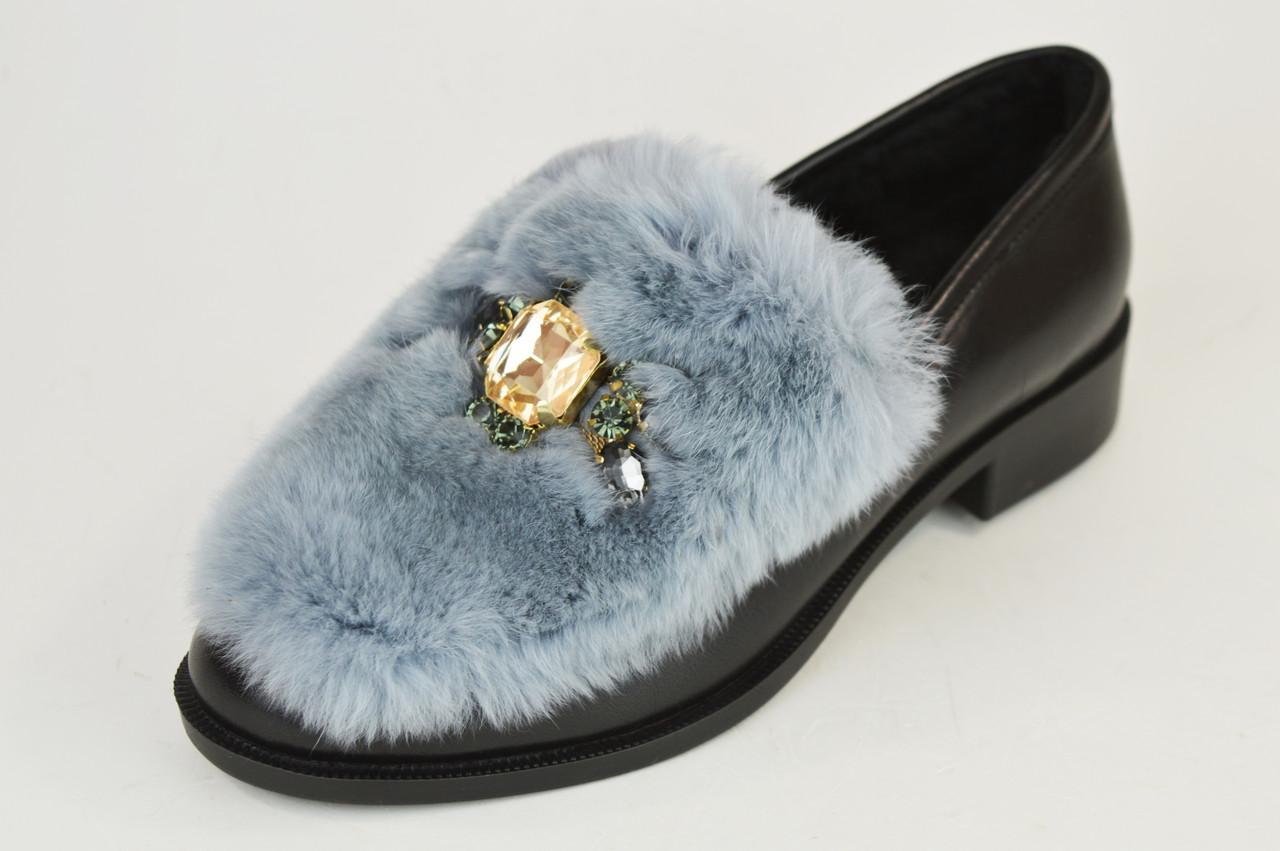 

Туфлі Lottini 01-7770 36 Чорні шкіра хутро 39 чорний