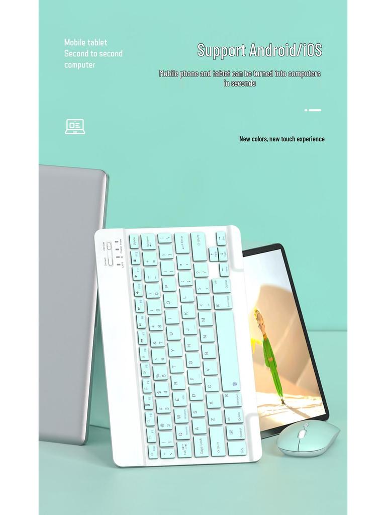 Wireless Bluetooth Keyboard and Mouse Set for iPad, Huawei, Honor, Computer, and Phone - Slim and Quiet
