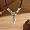 1PC Men Retro Artificial Leather Necklace Medieval Vintage Arrow Pendant Man Jewelry Gift for Him