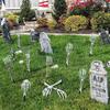 Halloween Realistic Skeleton Hand Ground Stake Light Up Foldable Reusable Halloween Bone Prop Cemetery Skeleton Hand Yard Decoration