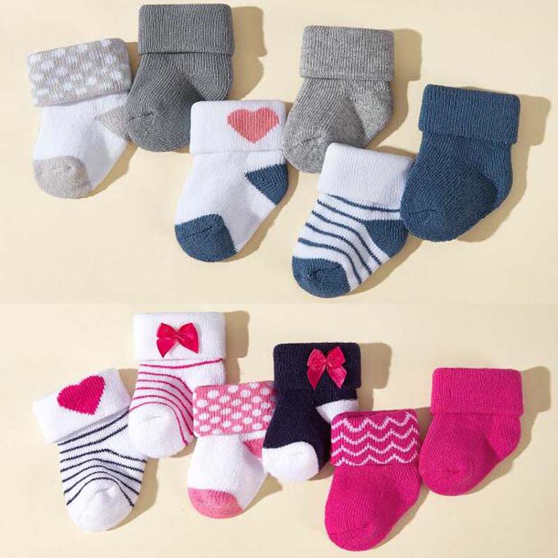 

3Pair/lot new autumn and winter thick warm socks for boys and girls 6-12months