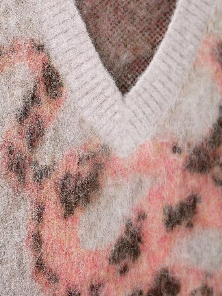 2025 Spring Women's European & American V-Neck Jacquard Knit Vest Top