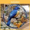 Bird Simulated Blue Branch Pattern Circular Acrylic Pendant Decoration Garden