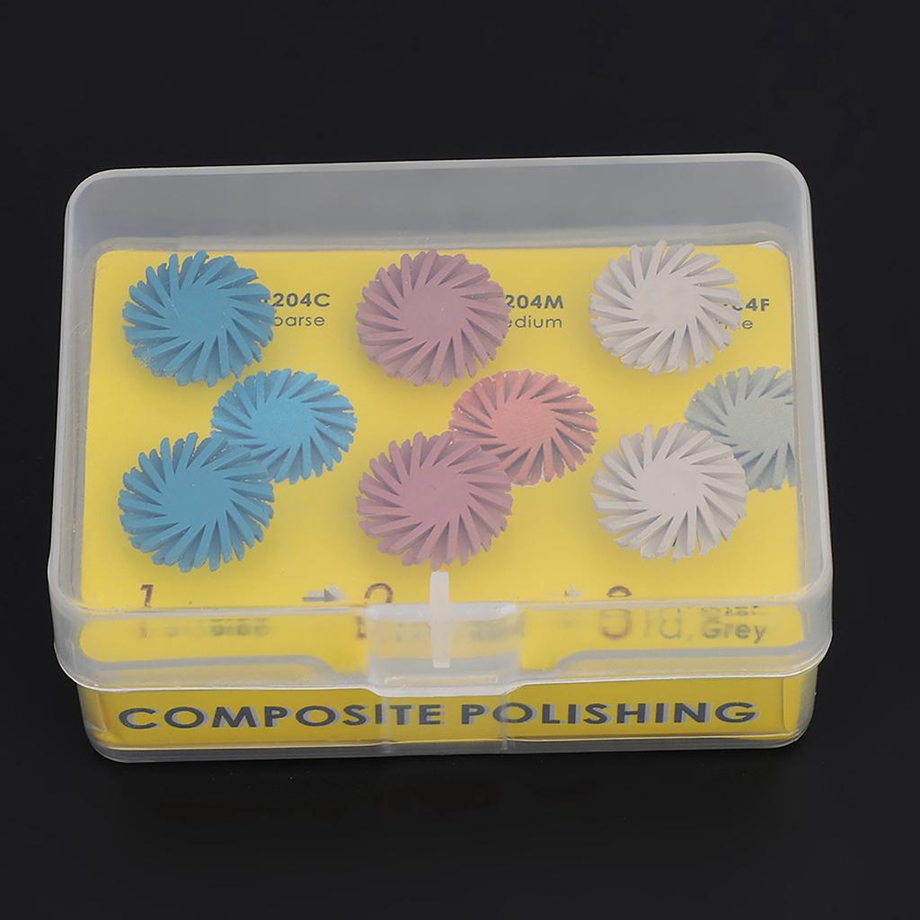 6pcs/set 3 Colors Mixed Dental Composite Resin Polishing Disc Kit Spiral Brush Burs