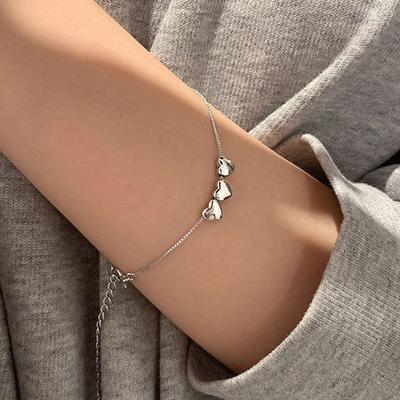 Hohles Herz Zink Zinklegierung Damen Doppellagiges Armband Handkette Modeschmuck Koreanischer Stil Armband