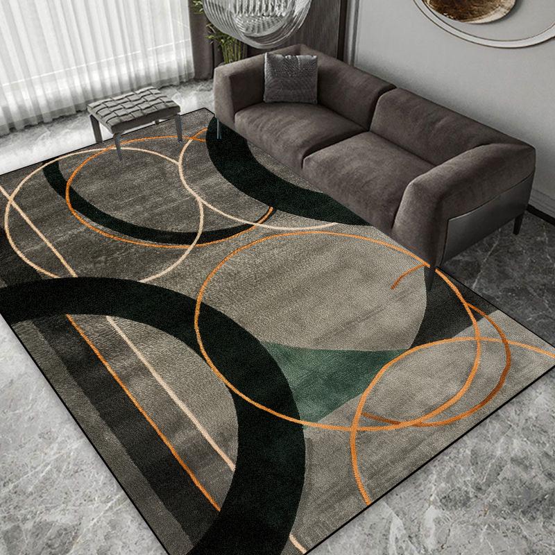 Modern Geometry Abstract Carpet Large Area Grey Decorate Easy Clean Non-slip Floor Mat Balcony Bedroom Washable Rug Customizable