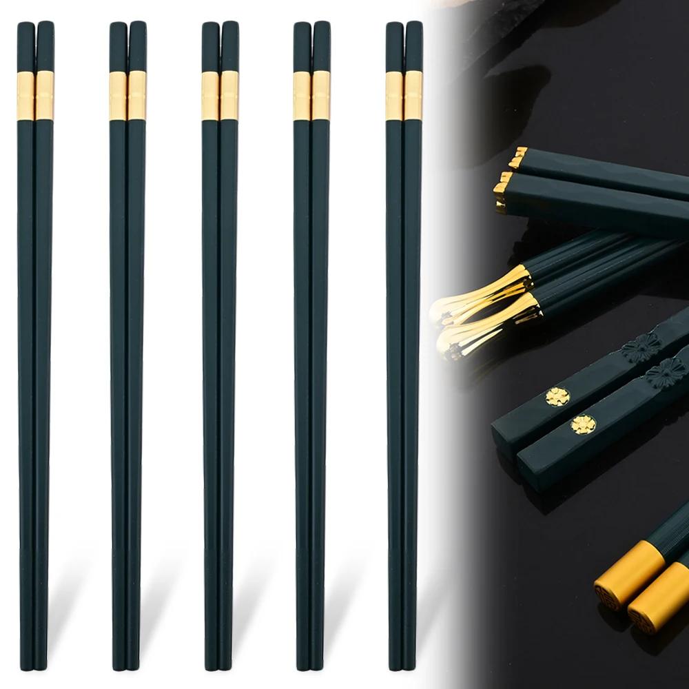 5 Paar hochwertige japanische rutschfeste Essstäbchen für koreanisches Zuhause, Hotel, Restaurant, tragbare gesunde Lebensmittelstäbchen für Sushi-Stäbchen