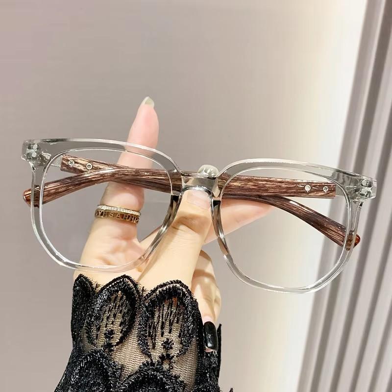 Ladies Oversized Square Reading Glasses Men Vintage Blue Light Blocking Far Sight Eyewear Luxury Prescription Optical Eyeglasses