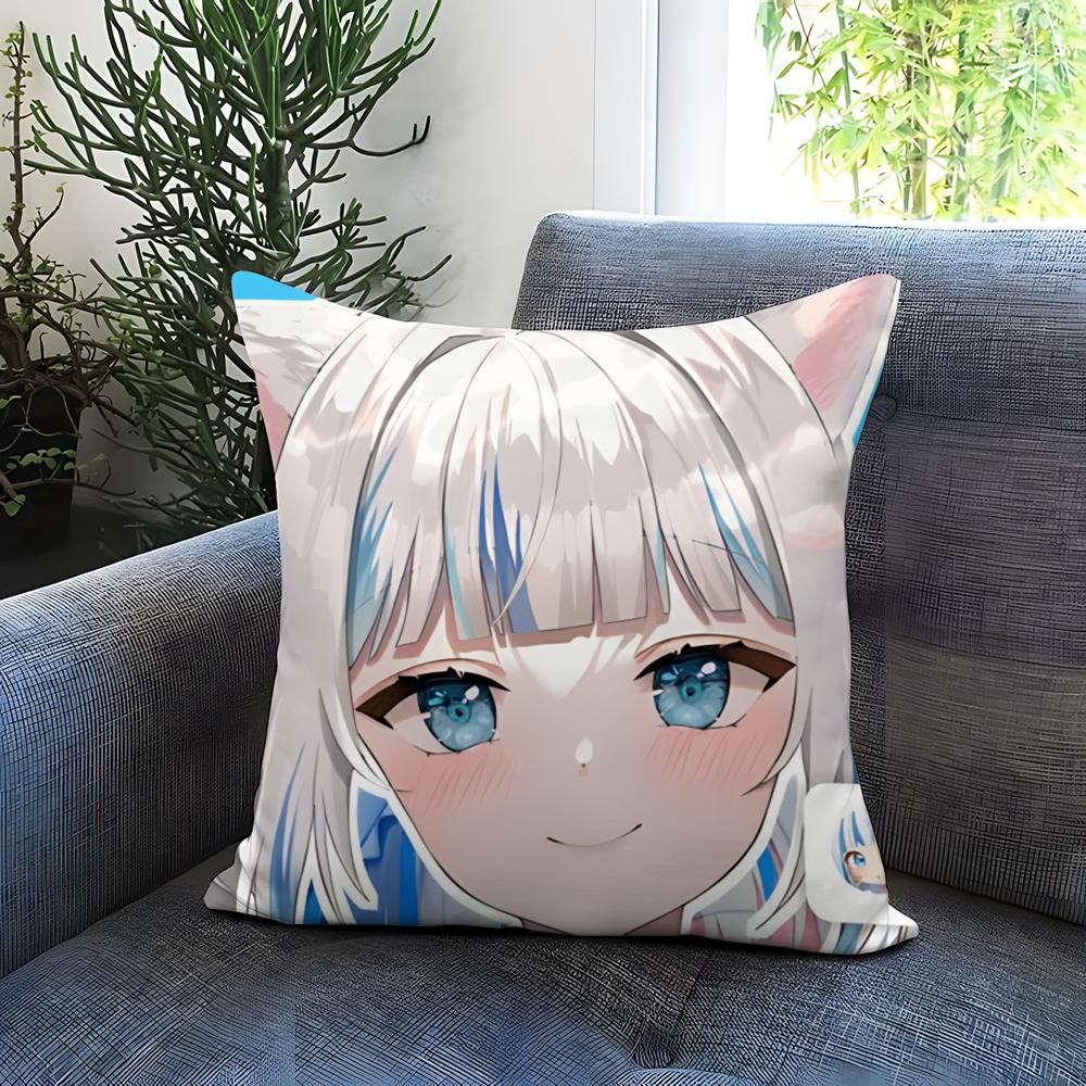 Gawr Gura H-Hololive EN Kissenbezug Bequem Wendbar Kissenbezug Ideal für Auto Sofa Schlafzimmer & Mehr