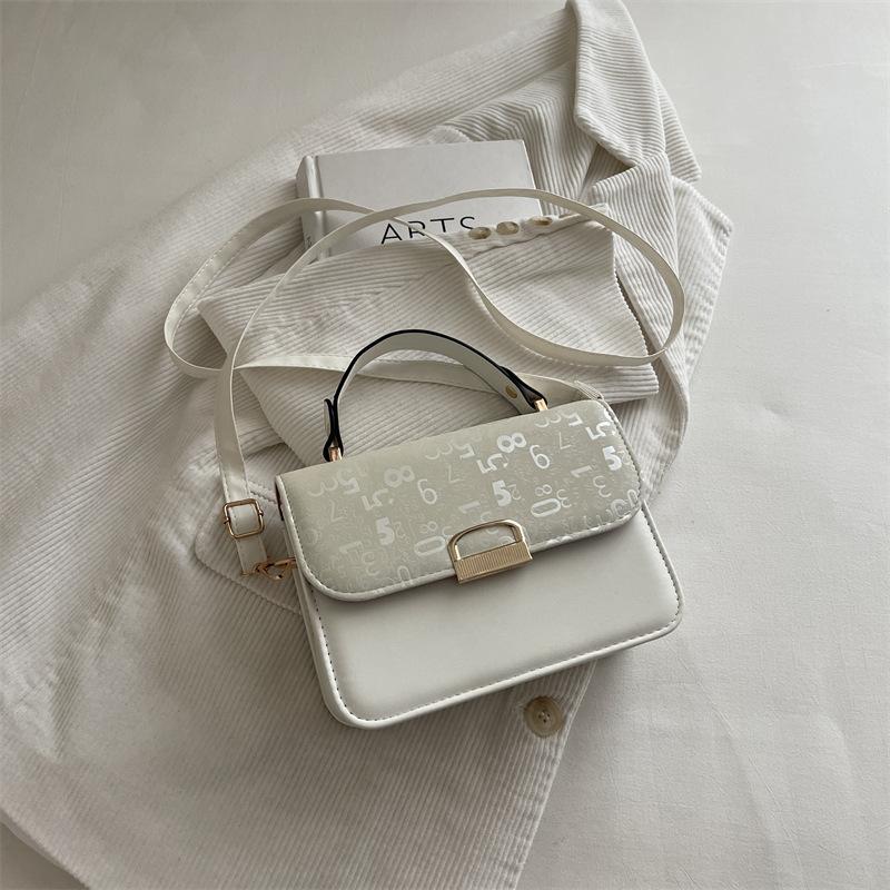 Small-scale Hand-held Small Square Bag Women's Bag, Digital Embossed Shoulder Bag, for Daily Commuting, Cross-body Bag