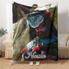 Custom Name Avatar Blue Beauty Party Blanket For Couch Bed Plush Cozy Fuzzy Blanket Super Soft Warm Blankets For Fall And Winter 0916282