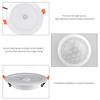 12W AC85-265V LED Ceiling Light Downlight Human Body Sensor Recessed Lamp For Home Indoor (Pure White 6000K)